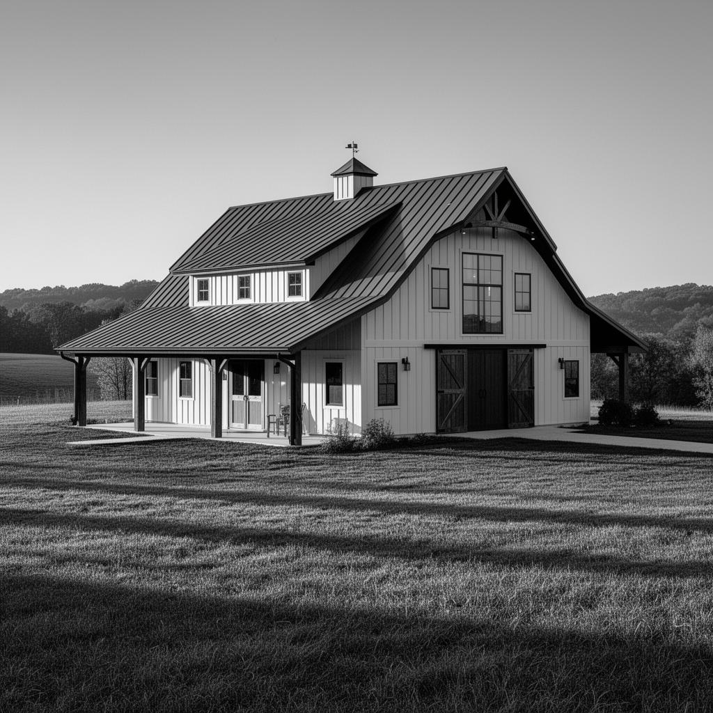 Custom barndominium built by Roe Homes